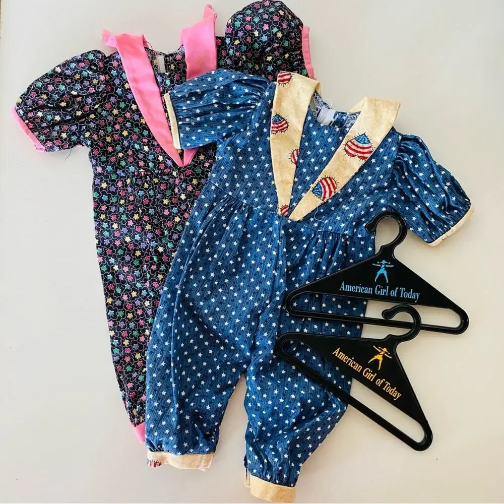 AMERICAN GIRL DOLL Blue Black Stars Americana Jumpsuit Romper Onesie Set 2